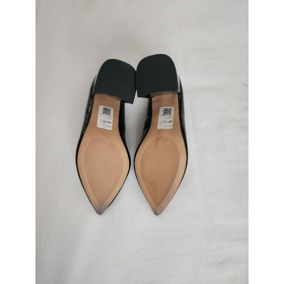 ASOS Design Women's Black Mock Croc Faux Leather Block Heel Court Shoes Size 7 - Picture 11 of 13